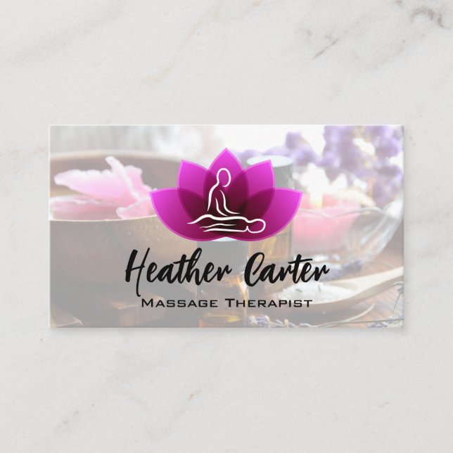 Massage Logo | Spa Oils Salts Business Card (Front)