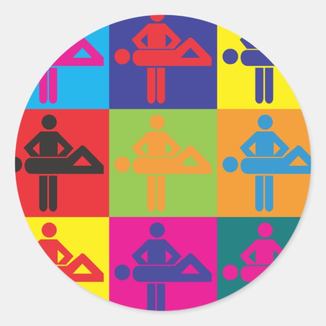 Massage Pop Art Classic Round Sticker (Front)