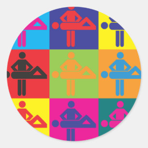 Massage Pop Art Classic Round Sticker