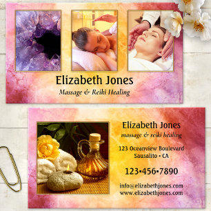 Massage Reiki Healing Photo Business Card