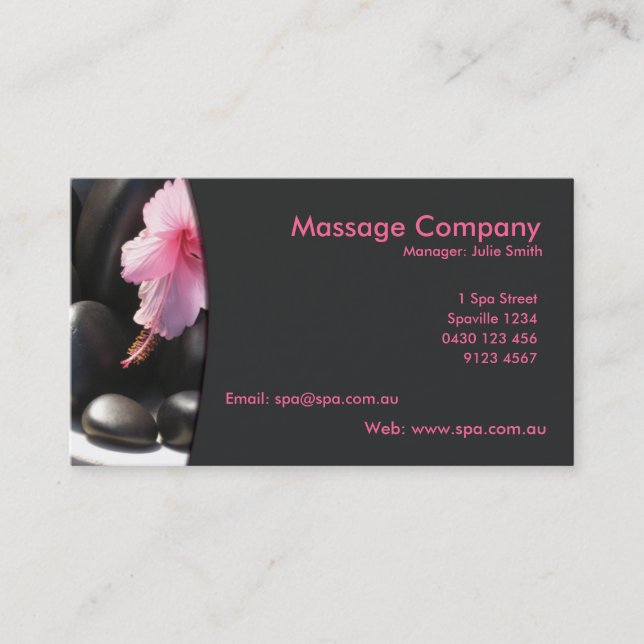 Massage/Relaxation Business Card (Front)