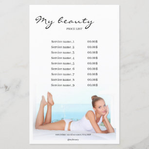 Massage Salon White Background & Frame Price List
