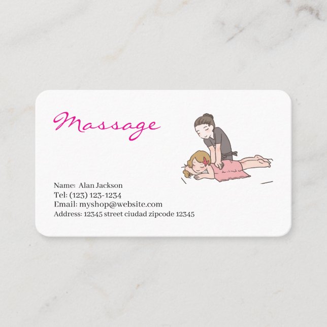 massage  services editable   business card (Front)