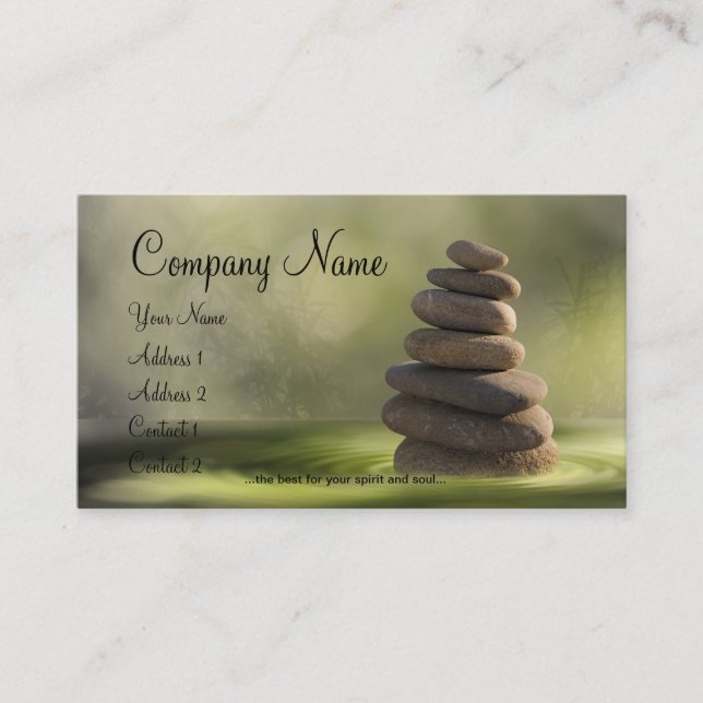 massage, spa, wellness business cards (Front)