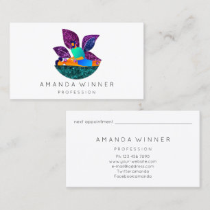 Massage Spa Wellness Custom Logo Lotus Appointment Card