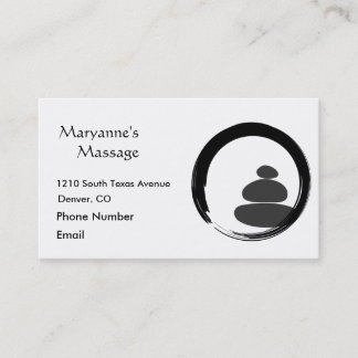 Massage Stones and Enso Circle Appointment Card