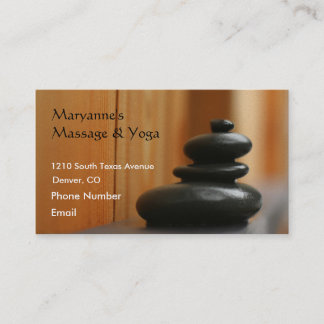 Massage Stones and Wood Appointment Card