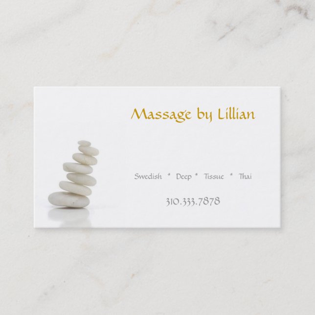Massage Stones II Business Card (Front)