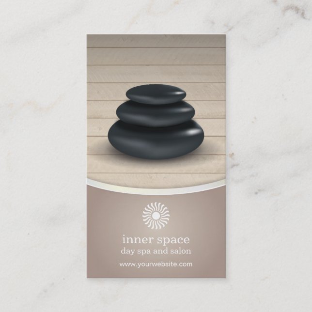 Massage Stones on Wood Spa Taupe Appointment (Front)