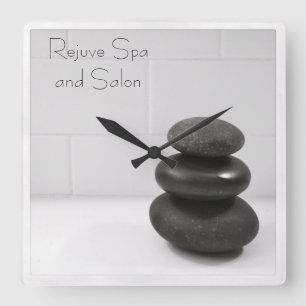 Massage Stones Photo Square Wall Clock