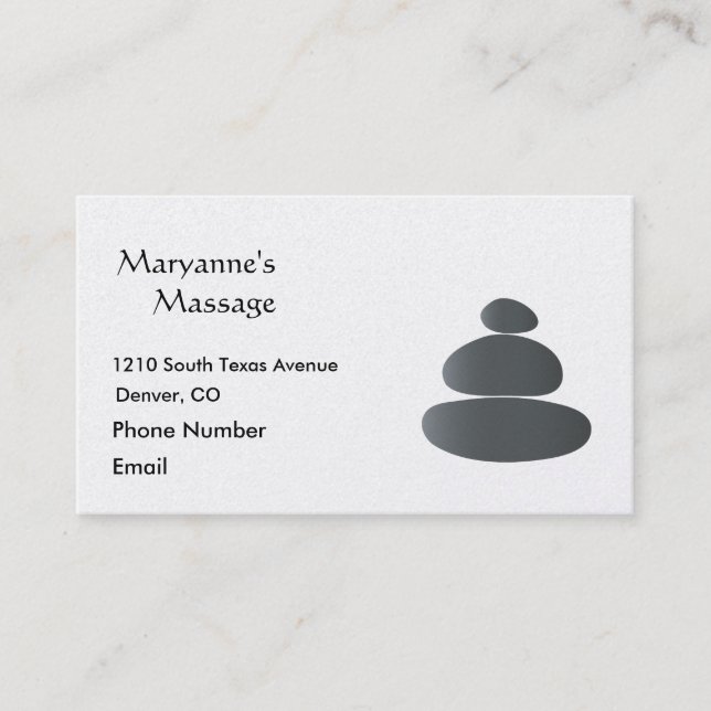 Massage Stones Simple Drawing Appointment Card (Front)
