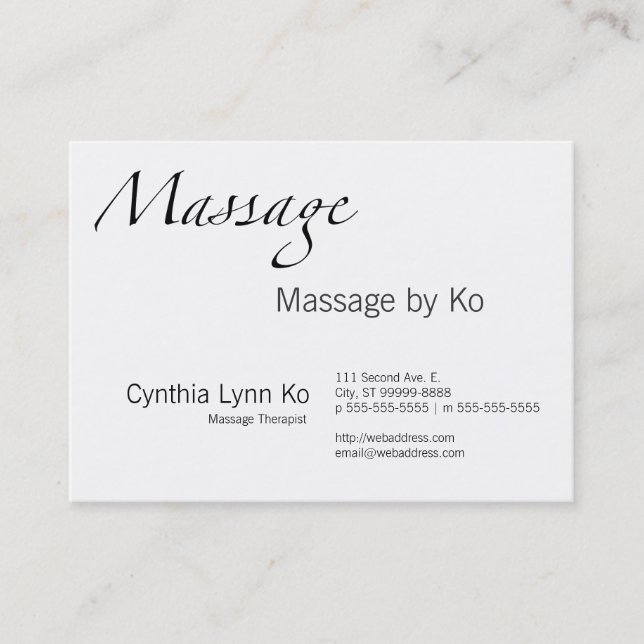 Massage Text Business Card (Front)