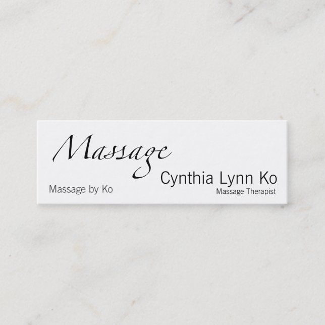 Massage Text w/ AMTA Mini Business Card (Front)