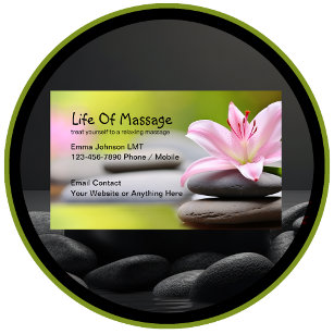 Massage Theme Business Cards Zen Design
