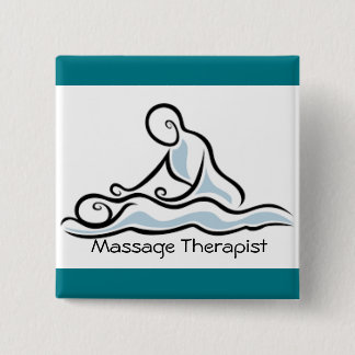 massage therapist 15 cm square badge