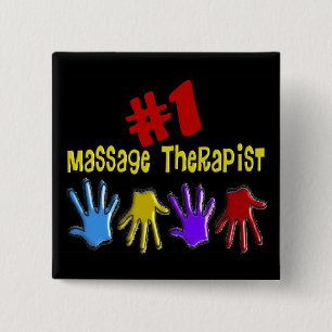 Massage Therapist "#1" Gifts 15 Cm Square Badge