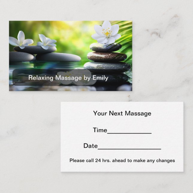 Massage Therapist Appointment Cards (Front/Back)