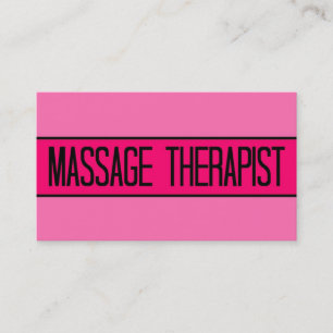 Massage Therapist Baby and Hot Pink Business Card