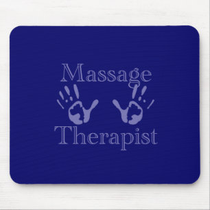 Massage Therapist: Blue Hand Prints Mouse Pad