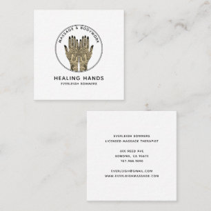 Massage Therapist Body Work Mehndi Henna Square Bu Business Card