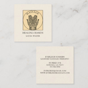 Massage Therapist Body Work Mehndi Henna Square  Square Business Card