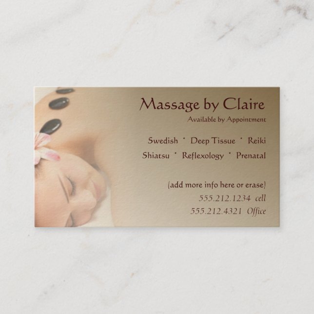 Massage Therapist Business Card (Front)