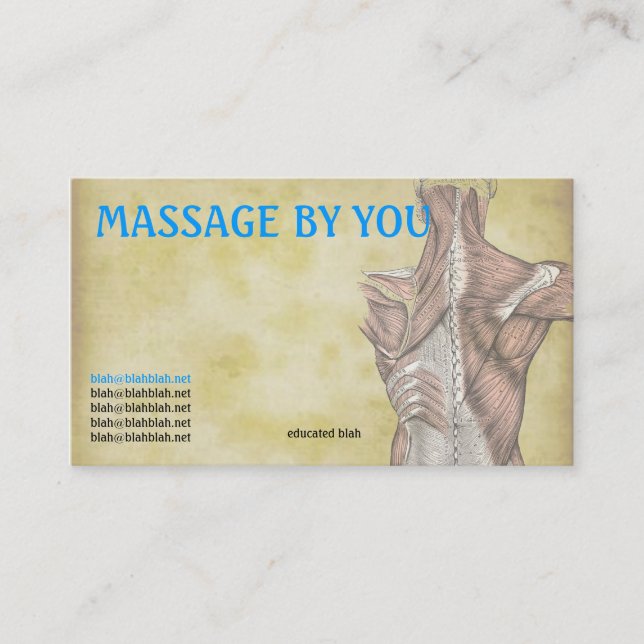 Massage therapist business card template (Front)