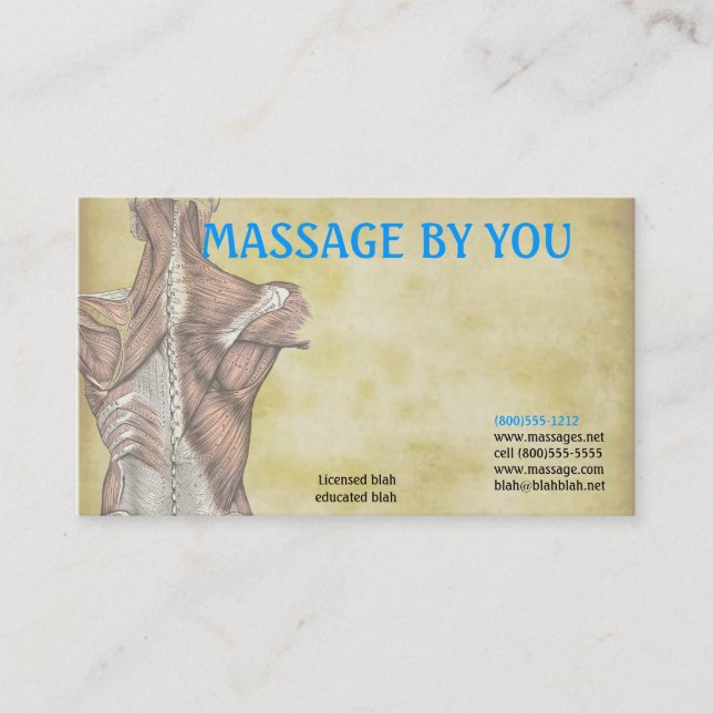Massage therapist business card template (Front)