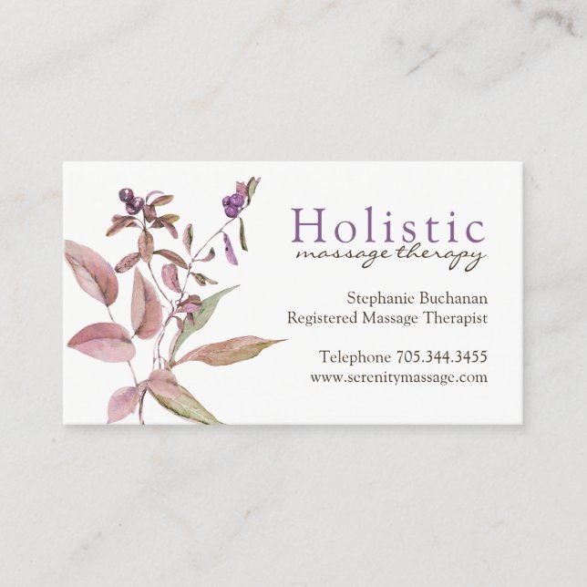 Massage Therapist Business Cards (Front)