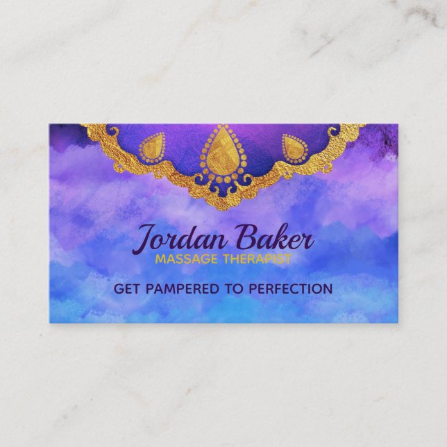 Massage Therapist Business Cards (Front)