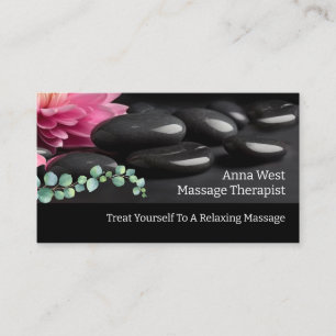 Massage Therapist Business Cards Hot Stone