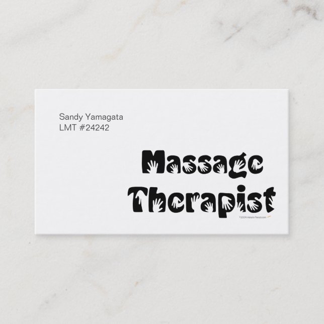 Massage Therapist Business Cards Template (Front)