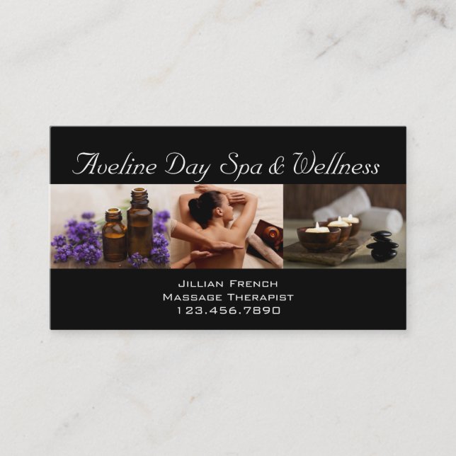 Massage Therapist Day Spa Wellness Business Card (Front)