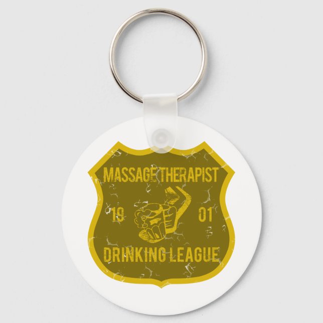 Massage Therapist Drinking League Key Ring (Front)