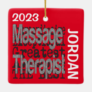 Massage Therapist Extraordinaire CUSTOM Ceramic Ornament