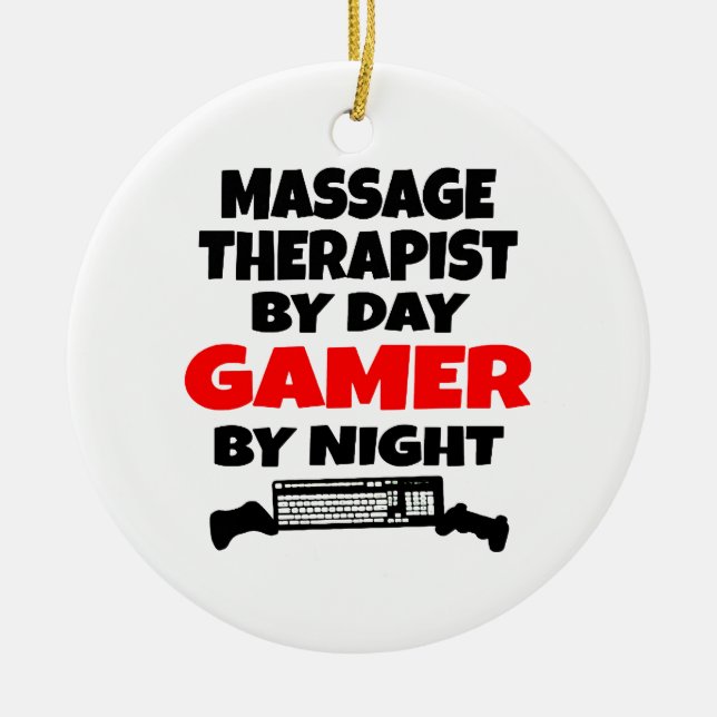 Massage Therapist Gamer Ceramic Ornament (Front)