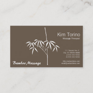 Massage Therapist Garden Bamboo Business Card