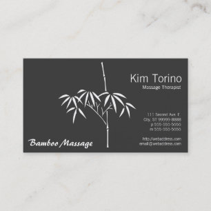 Massage Therapist Garden Bamboo Zen Business Card