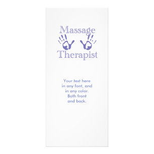 Massage therapist hand prints rack card