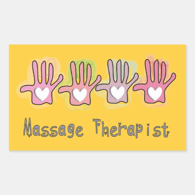 Massage Therapist  'Hands" Design Gifts Rectangular Sticker (Front)