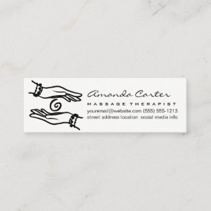 Massage Therapist Healing Hands Mini Business Card