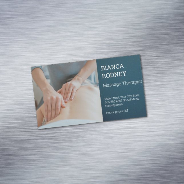 Massage Therapist | Health and Wellness Magnetic Business Card (In Situ)