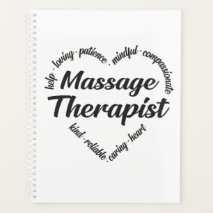 Massage Therapist Heart Word Cloud Planner