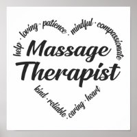 Massage Therapist Heart Word Cloud