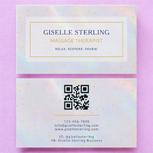 Massage Therapist Holographic Business Card