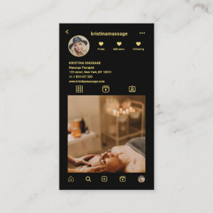 Massage Therapist Instagram Photo Grid QR Code  Business Card