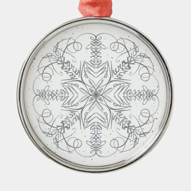 Massage Therapist - Job Career Snowflake Word Art Metal Ornament (Front)