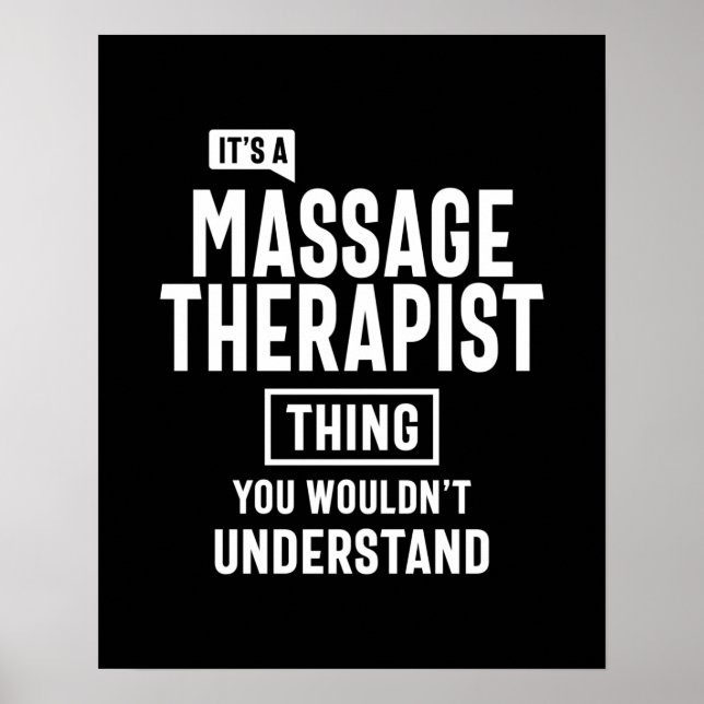 Massage Therapist Job Title Gift Poster (Front)