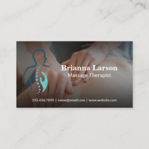 Massage Therapist Logo Back Massage Session Business Card