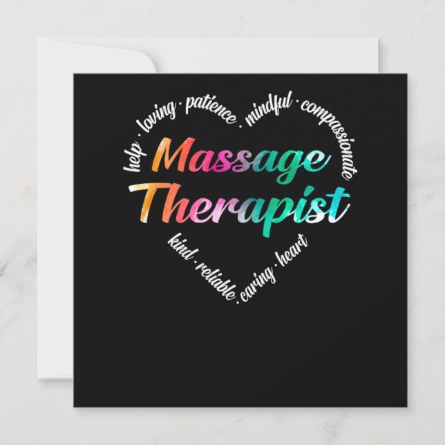 Massage Therapist Massage Therapist Heart Word Clo Invitation (Front)